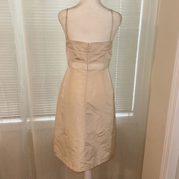 J. Crew 4 Emma Faille Cream Ivory 💯 Silk Formal Sleeveless Dress - Picture 2 of 16